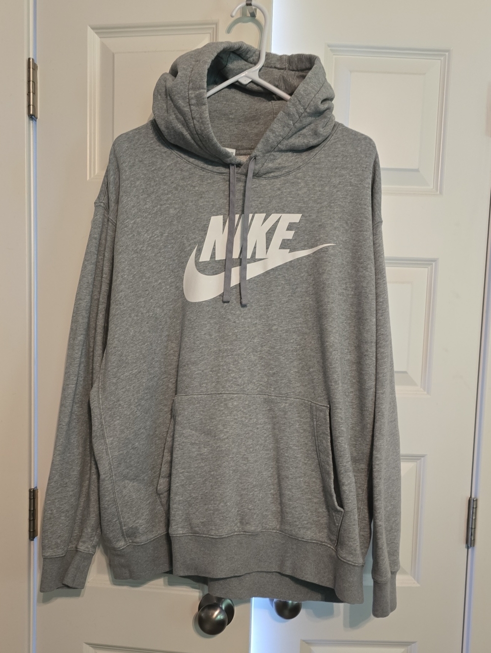 Nike Gray Pullover Hoodie with White Swoosh Logo